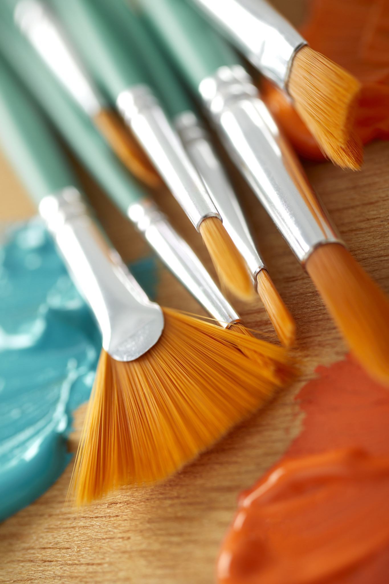 PEBEO Pochette 6 Pinceaux Manche Court Rond - Poly D - 100% Wood Fsc