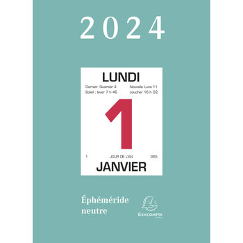 Calendrier 2024 Bloc de Bureau Ephemeride 2024 Date à Gauche