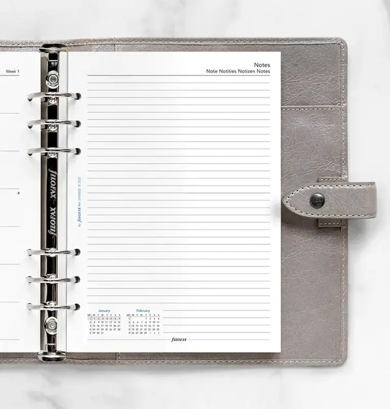 FILOFAX Recharge A5 2024 Semaine sur 1 page + page de notes Multilangue