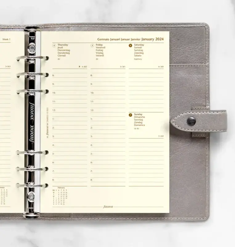 FILOFAX Recharge Semaine sur deux pages Crème - multilingue - A5 - 2026