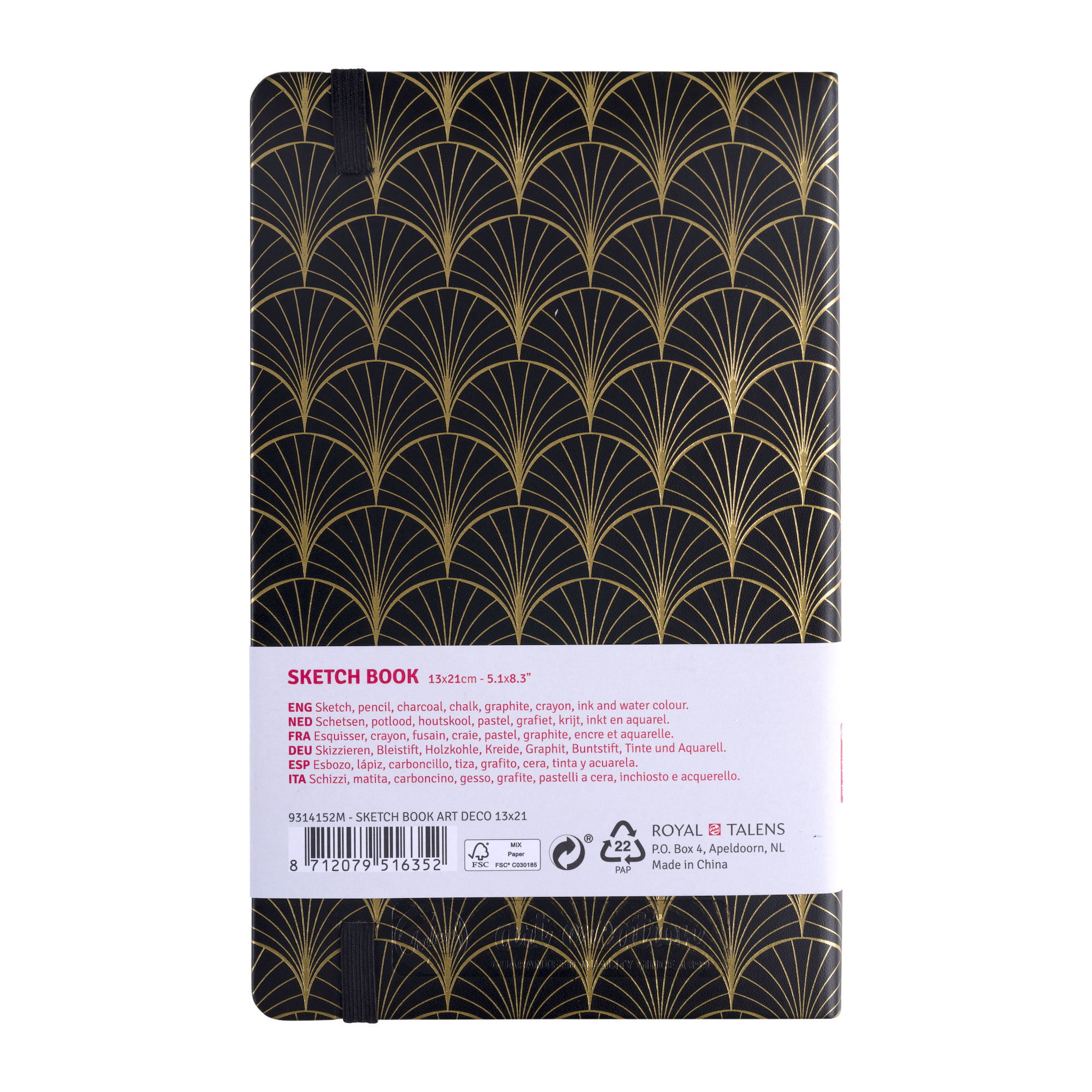 TALENSARTCREATION Cahier de Croquis Art Deco 13 x 21 cm, 140 g, 80 feuilles