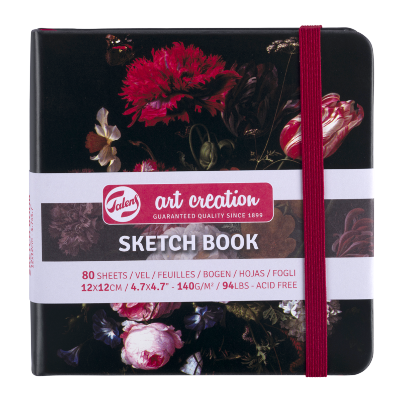 TALENSARTCREATION Carnet croquis Fleurs 12 x 12 cm, 140g