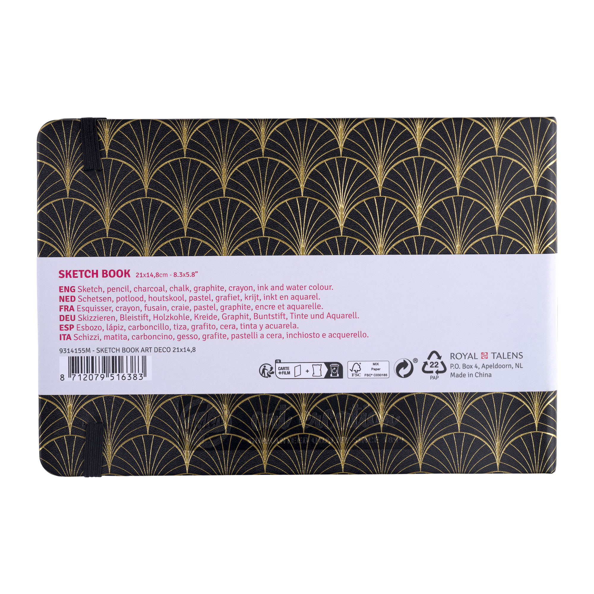 TALENSARTCREATION Cahier de Croquis Art Deco 21 x 14.8 cm, 140 g, 80 feuilles