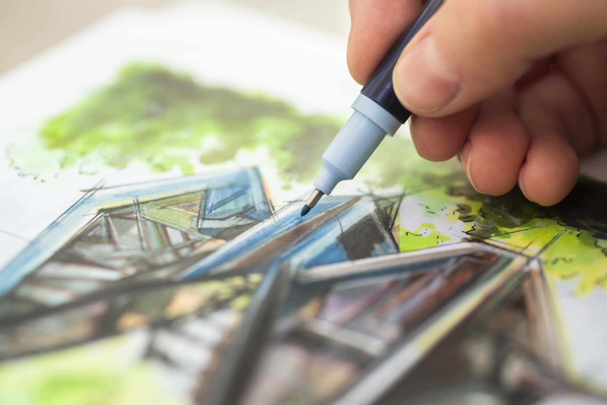 FABER CASTELL Goldfaber Sketch Marker boîte de 6, Architect