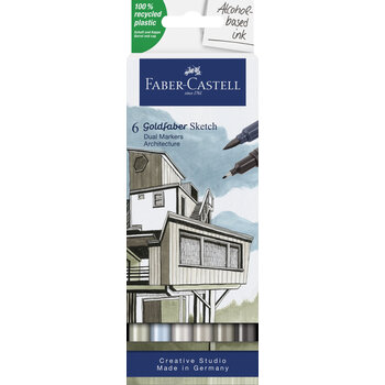 FABER CASTELL Goldfaber Sketch Marker boîte de 6, Architect