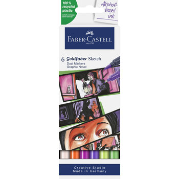 FABER CASTELL Goldfaber Sketch Marker boîte de 6, Illustrat