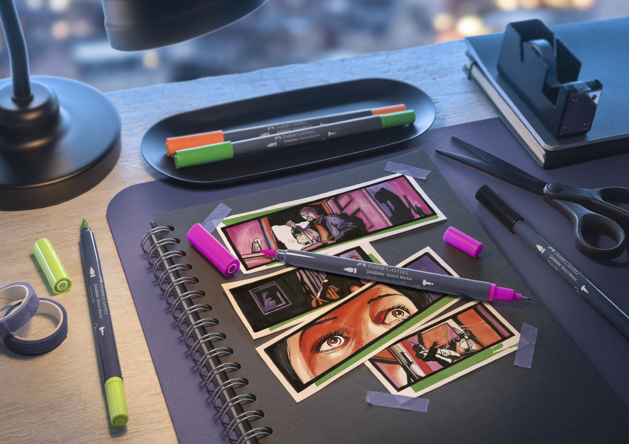 FABER CASTELL Goldfaber Sketch Marker boîte de 6, Illustrat