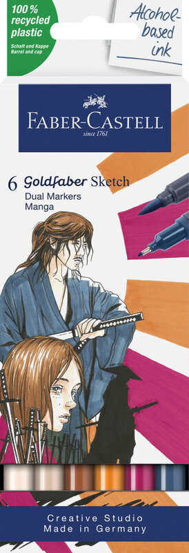 FABER CASTELL Goldfaber Sketch Marker boîte de 6, Manga