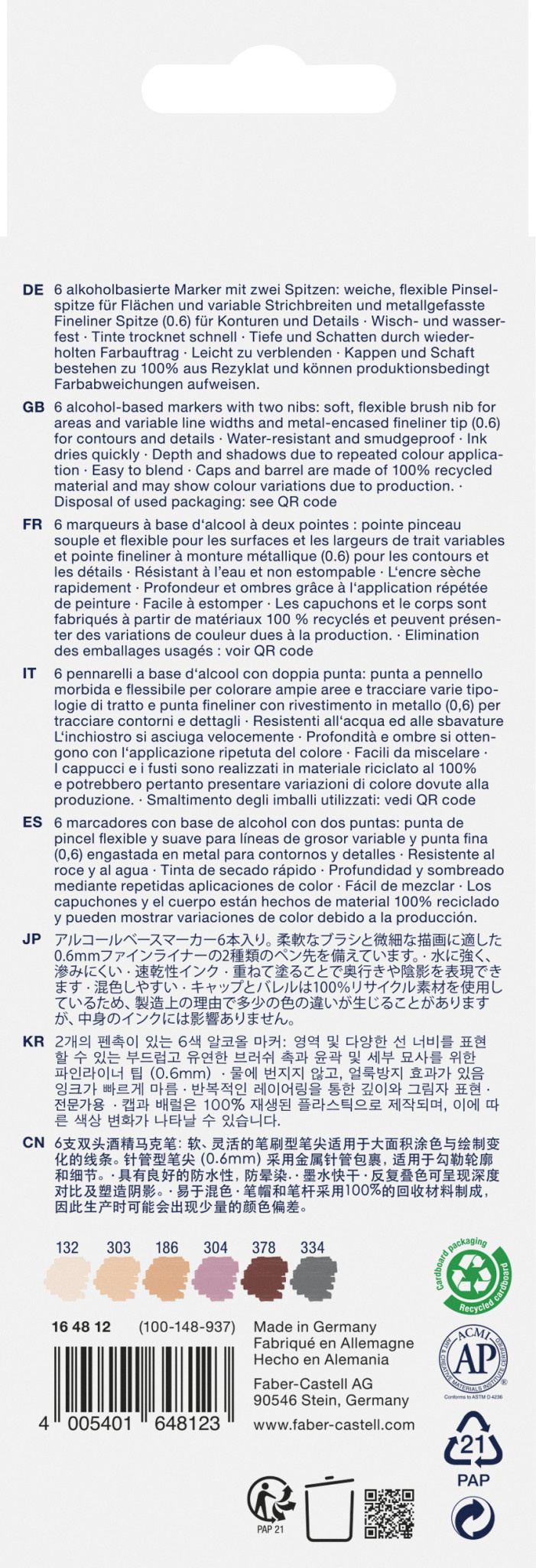 FABER CASTELL Goldfaber Sketch Marker boîte de 6, Portrait