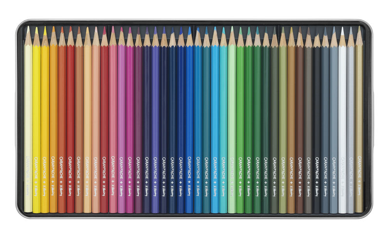 CARAN D'ACHE Boîte métal 42 pastels et 40 crayons aquarellables - Neocolor - Keith Haring Noël 2023