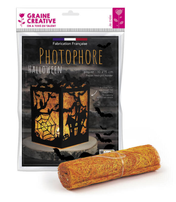 GRAINE CREATIVE Photophore Papier Halloween 150x100 mm