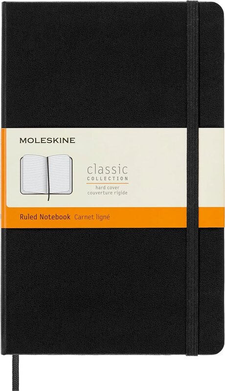 MOLESKINE Carnet Classique, Ligné, Grand Format, Noir, Couverture Rigide