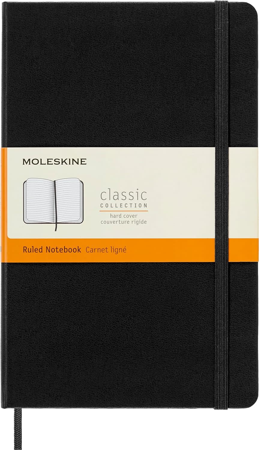 MOLESKINE Carnet Classique, Ligné, Grand Format, Noir, Couverture Rigide