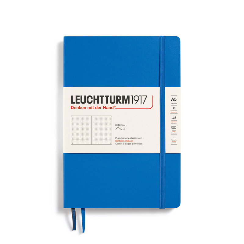 LEUCHTTURM 1917 Carnet de notes Couverture souple Sky Medium (A5), 123 p., pointillé