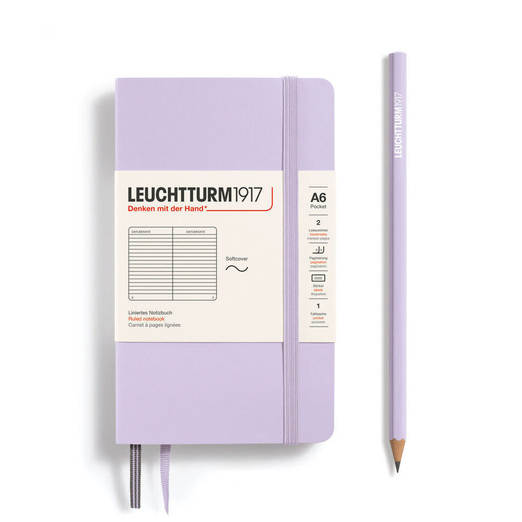 LEUCHTTURM 1917 Carnet de notes Couverture souple Lilac, Pocket (A6), 123 P., Ligné