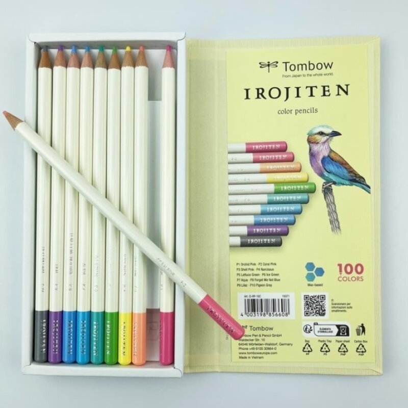 TOMBOW Coffret De 10  Crayons De Couleur Irojiten Set Volume 1: Pale Tone L