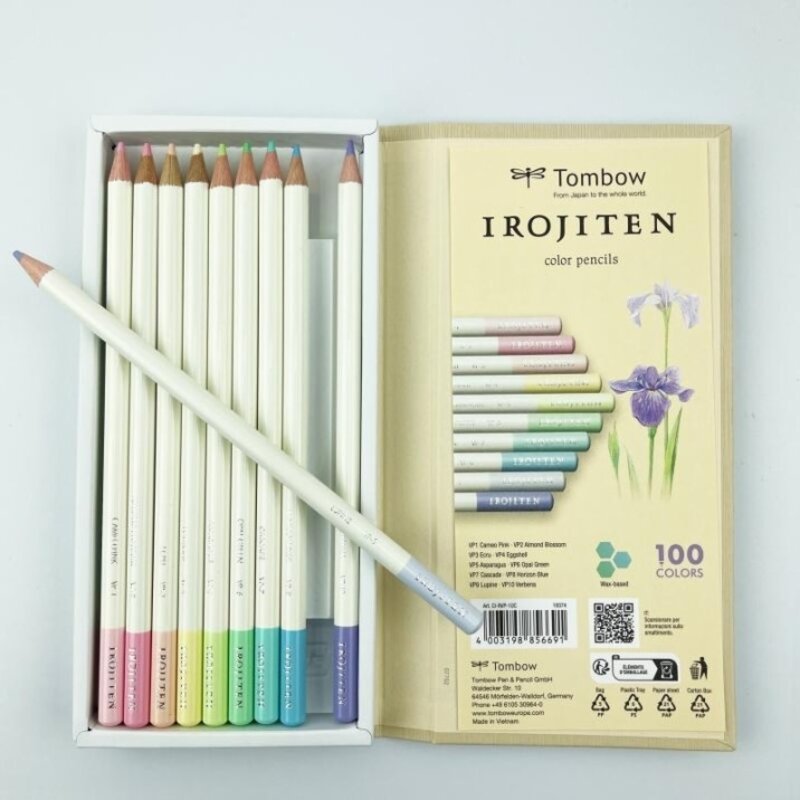 TOMBOW Coffret De 10 Crayons De Couleur Irojiten Set Volume 8: Very Pale Tone Lll