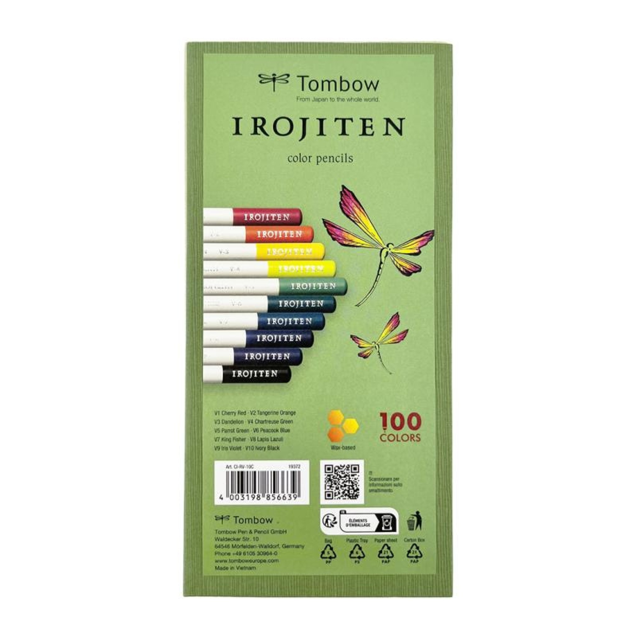 Tombow Coffret de 10 crayons de couleur IROJITEN, Volume 2, Couleurs