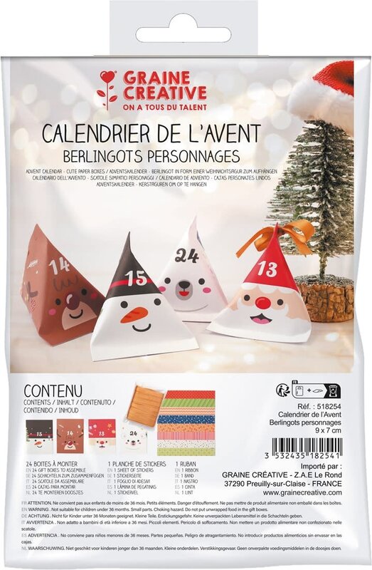 GRAINE CREATIVE Calendrier De L’Avent Berlingots Personnages
