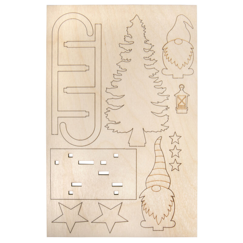 RAYHER Kit en bois Lutins, FSC Mix Credit, nature, 11,5x5x16,5cm, 12 pces, sct.-LS 1set