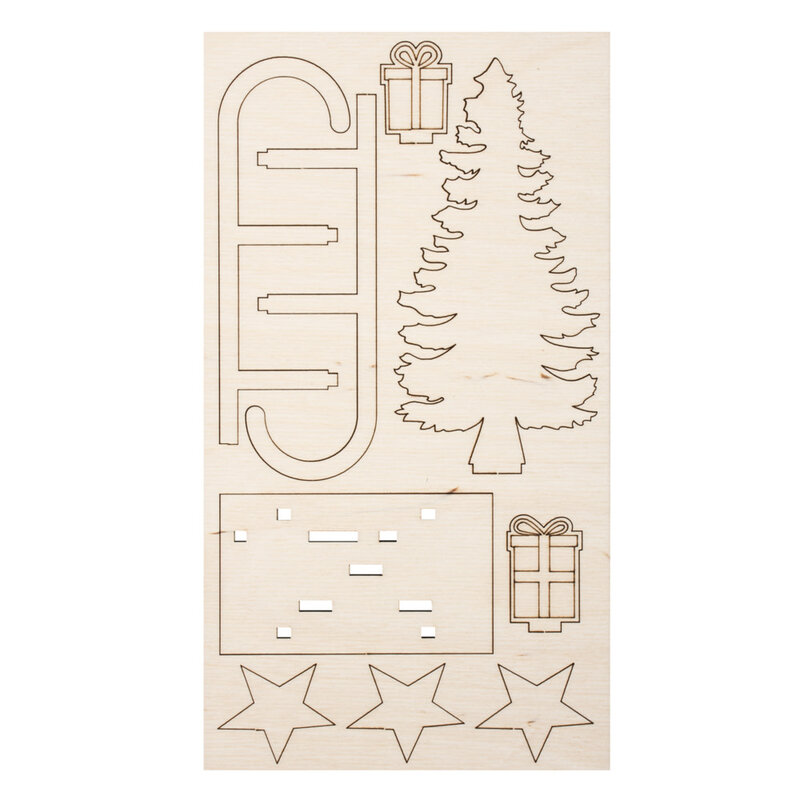 RAYHER Kit en bois Winterdream, FSC 100%, 11x5x16,5cm, 9pces, sct.-LS 1kit