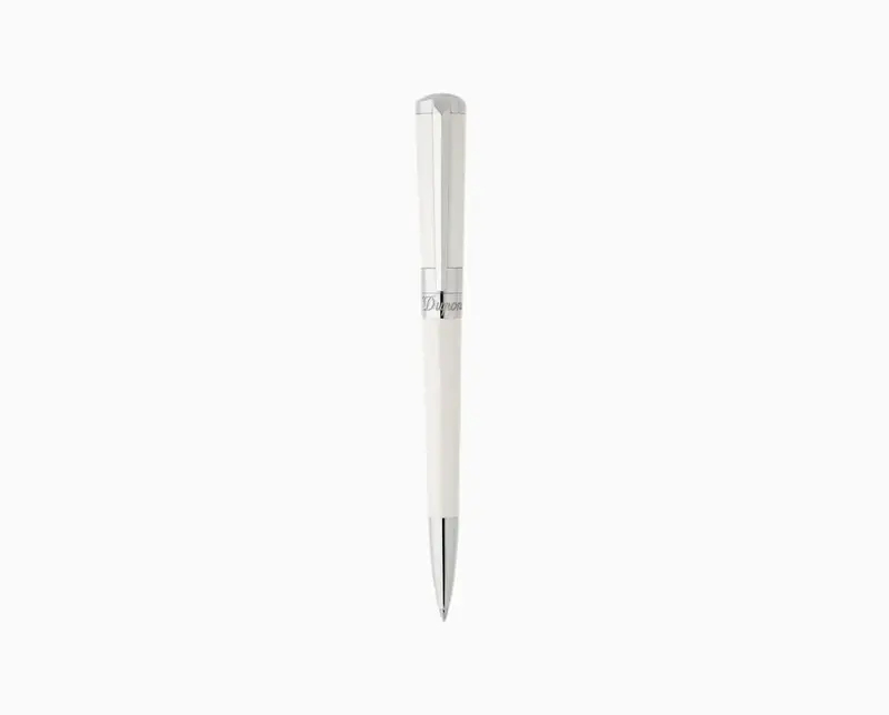 DUPONT S.T Stylo Bille Liberté Laque Naturelle Pearly white finition Palladium