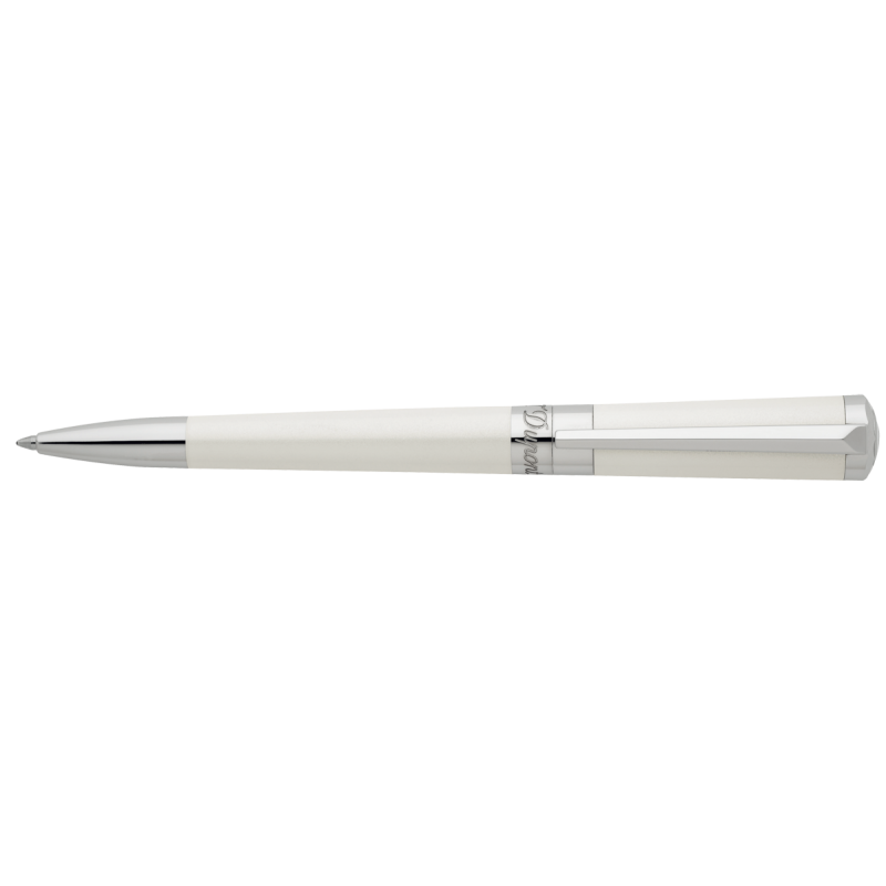 DUPONT S.T Stylo Bille Liberté Laque Naturelle Pearly white finition Palladium