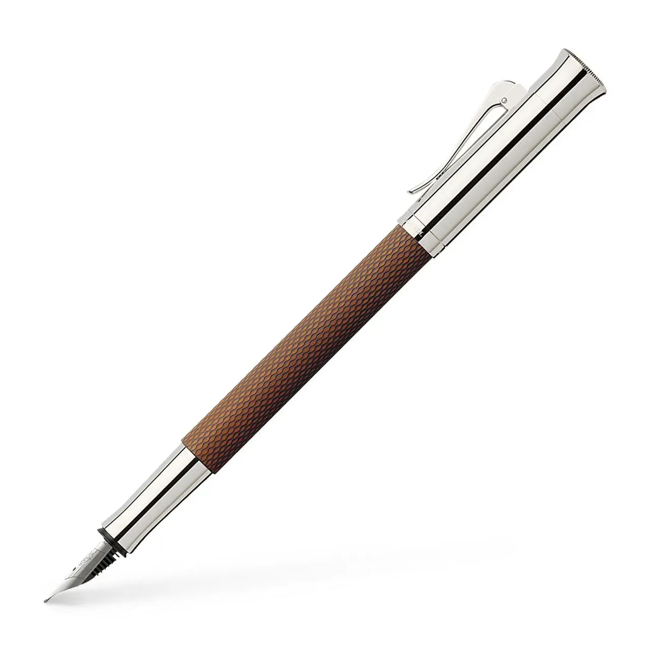 FABER CASTELL Stylo Plume M Guilloché cognac