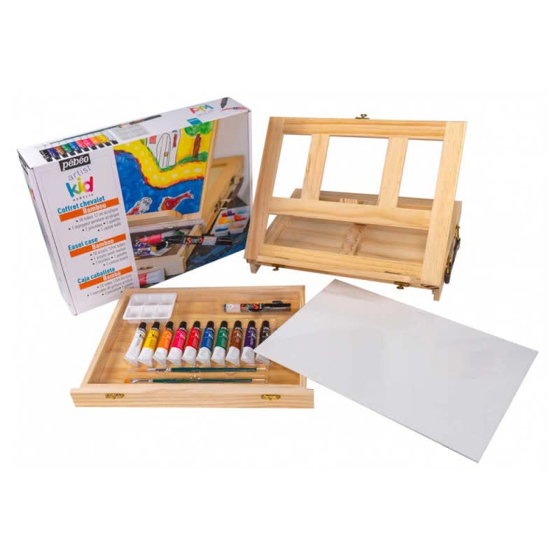 PEBEO Coffret Chevalet Artist Kid tubes + marqueurs et accessoires