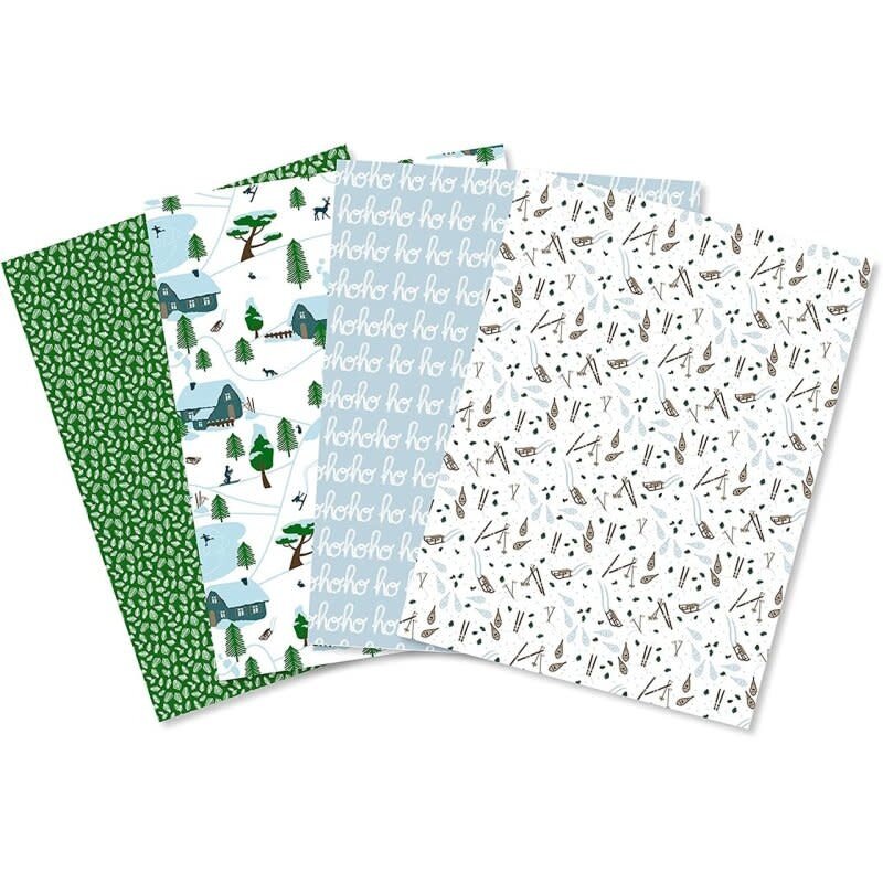 DECOPATCH Assortiment 4 papiers foil Noel Winter