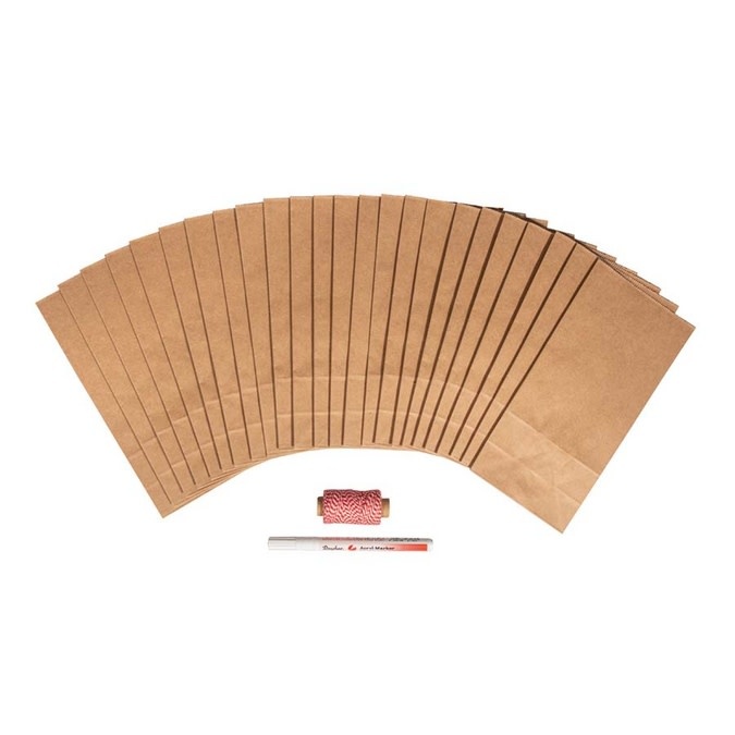 RAYHER Kit Calend.de l'Avent Maisons de sachets, 24 scts.,marq. acryl.,ficelle boulanger