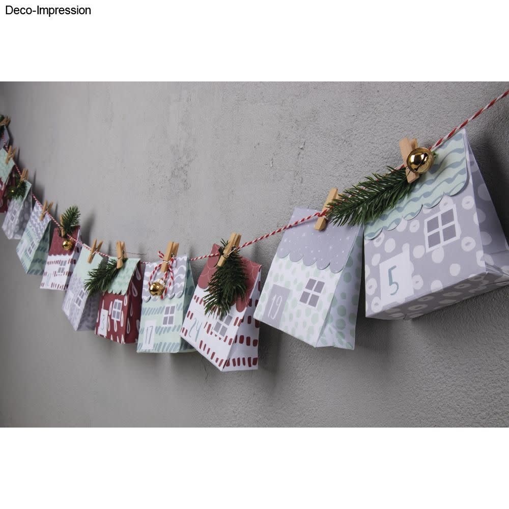 RAYHER Maisons plier papier 1-24,FSC Mix Credit, 9x10cm, sct.-LS 1Set