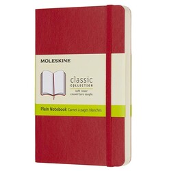 MOLESKINE Carnet Classique Format De Poche Pages Blanches Rouge Ecarlate Couverture Souple