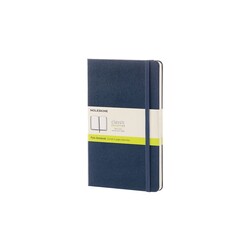 MOLESKINE Carnet Classique Grand Format Pages Blanches Bleu Saphir Couverture Rigide