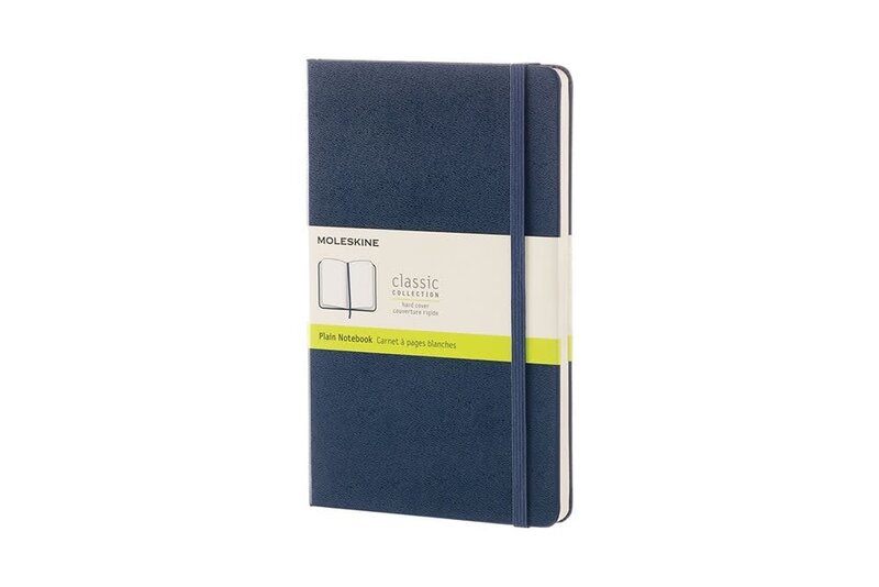 MOLESKINE Carnet Classique Grand Format Pages Blanches Bleu Saphir Couverture Rigide