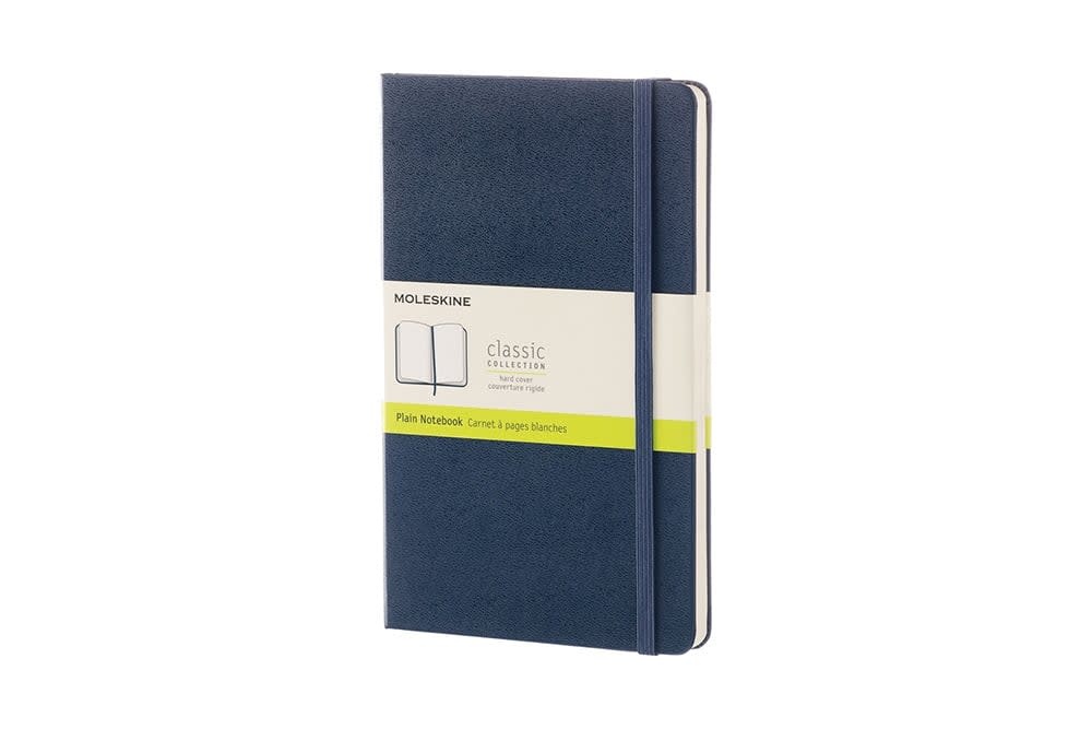 MOLESKINE Carnet Classique À Pages Blanches, Grand Format, Bleu Saphir, Couverture Rigide
