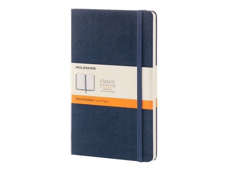 MOLESKINE Carnet Classique Grand Format Ligné Bleu Saphir Couverture Rigide