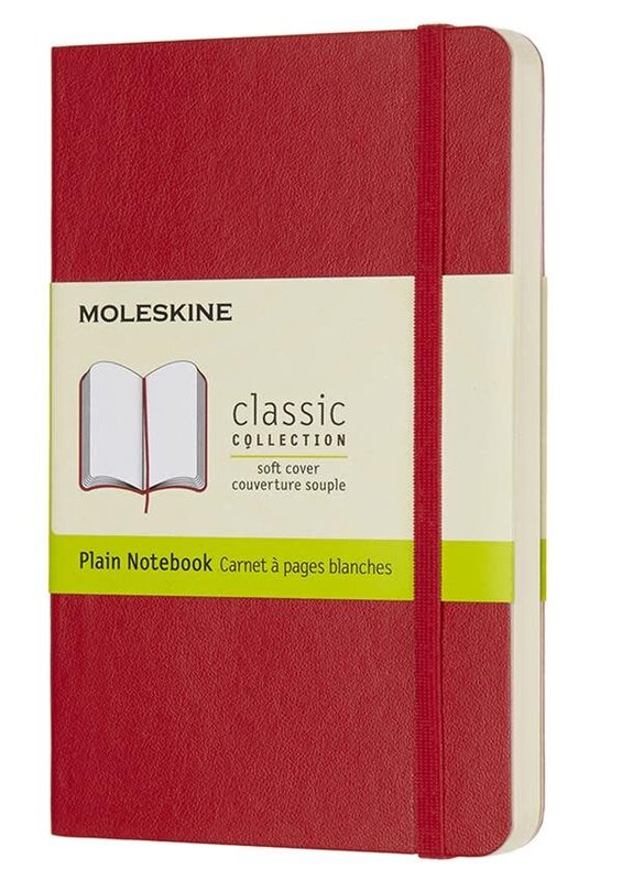 MOLESKINE Carnet Classique Grand Format À Pages Blanches Rouge Écarlate Couverture Rigide