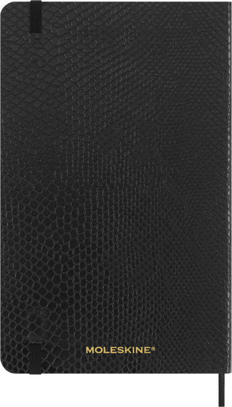 MOLESKINE Carnet Vegan Effet Python Grand Format Ligne Couverture Souple Noir Box