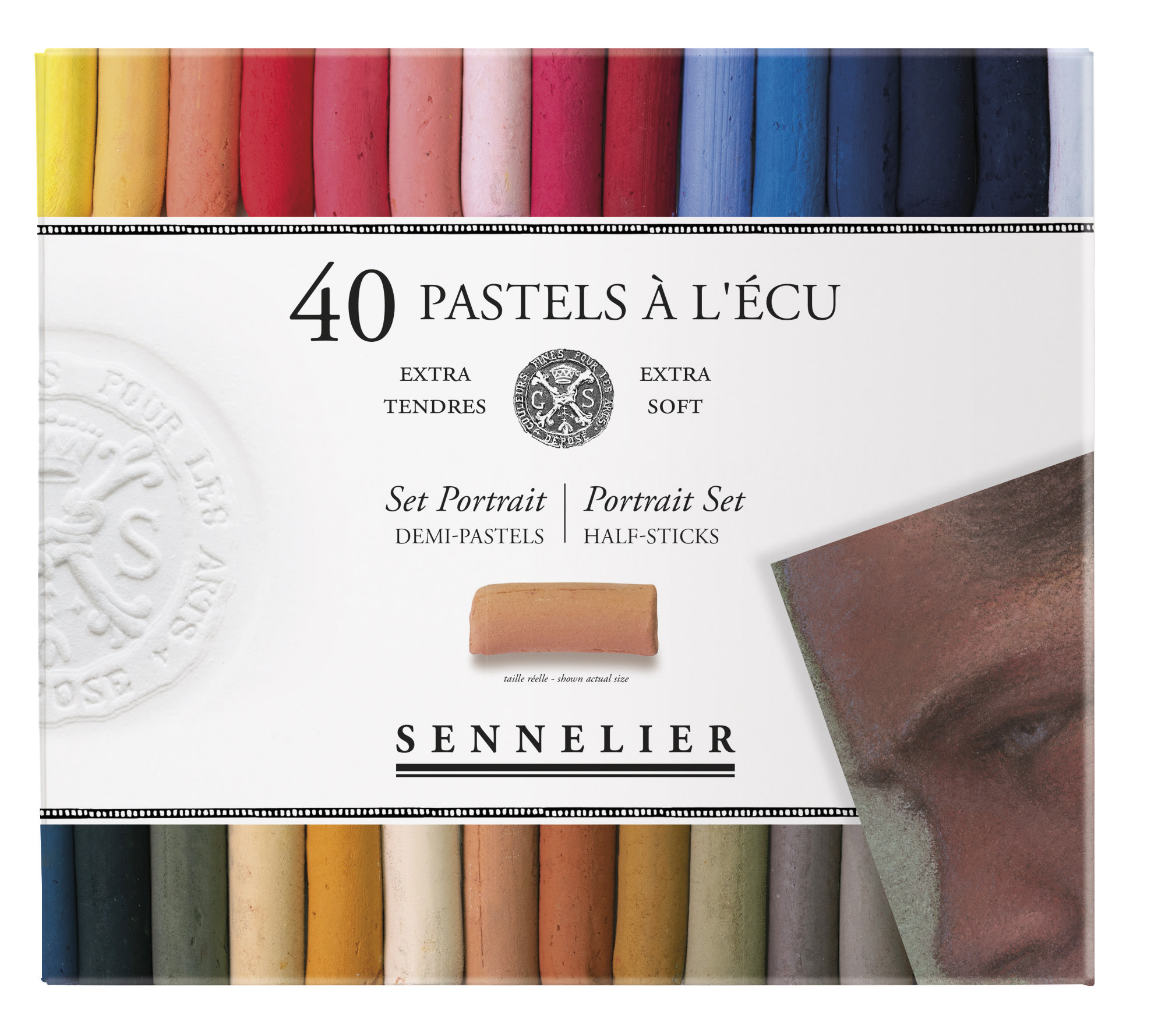 SENNELIER Boîte carton Pastel Ecu Portrait 40 Demi pastels