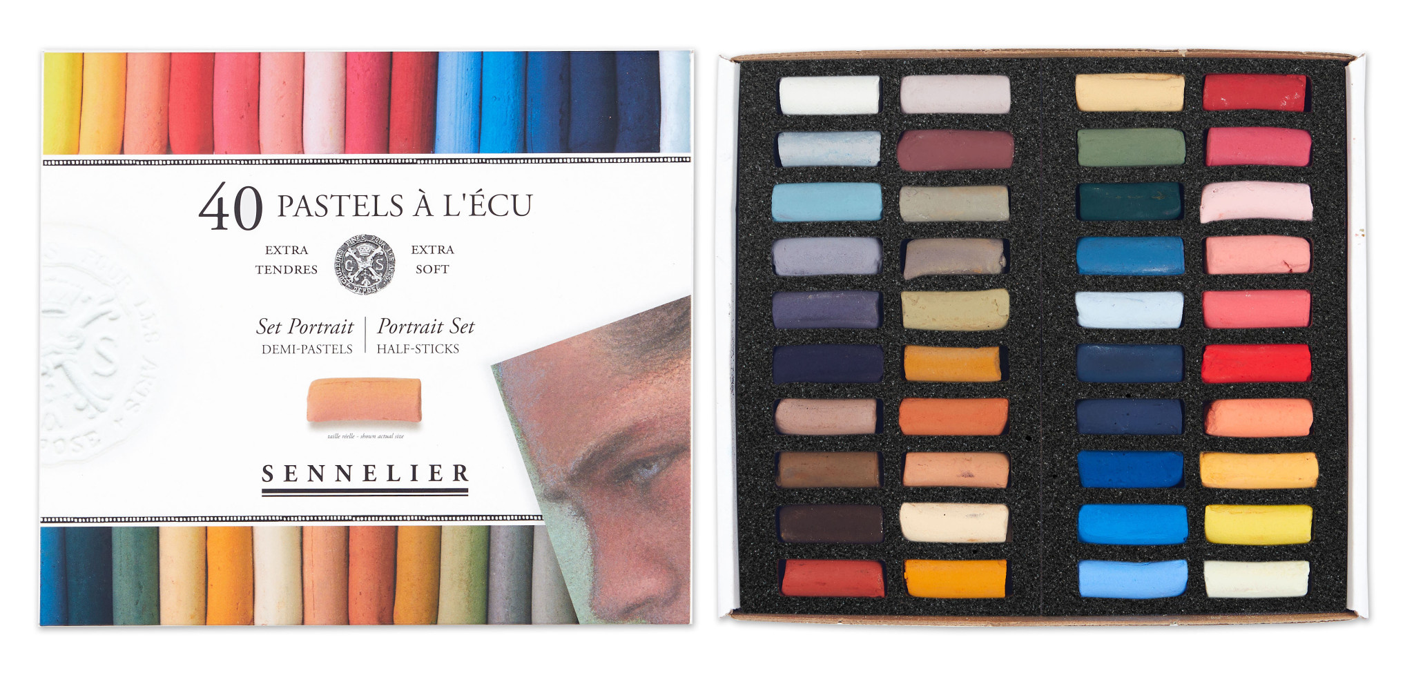 SENNELIER Boîte carton Pastel Ecu Portrait 40 Demi pastels