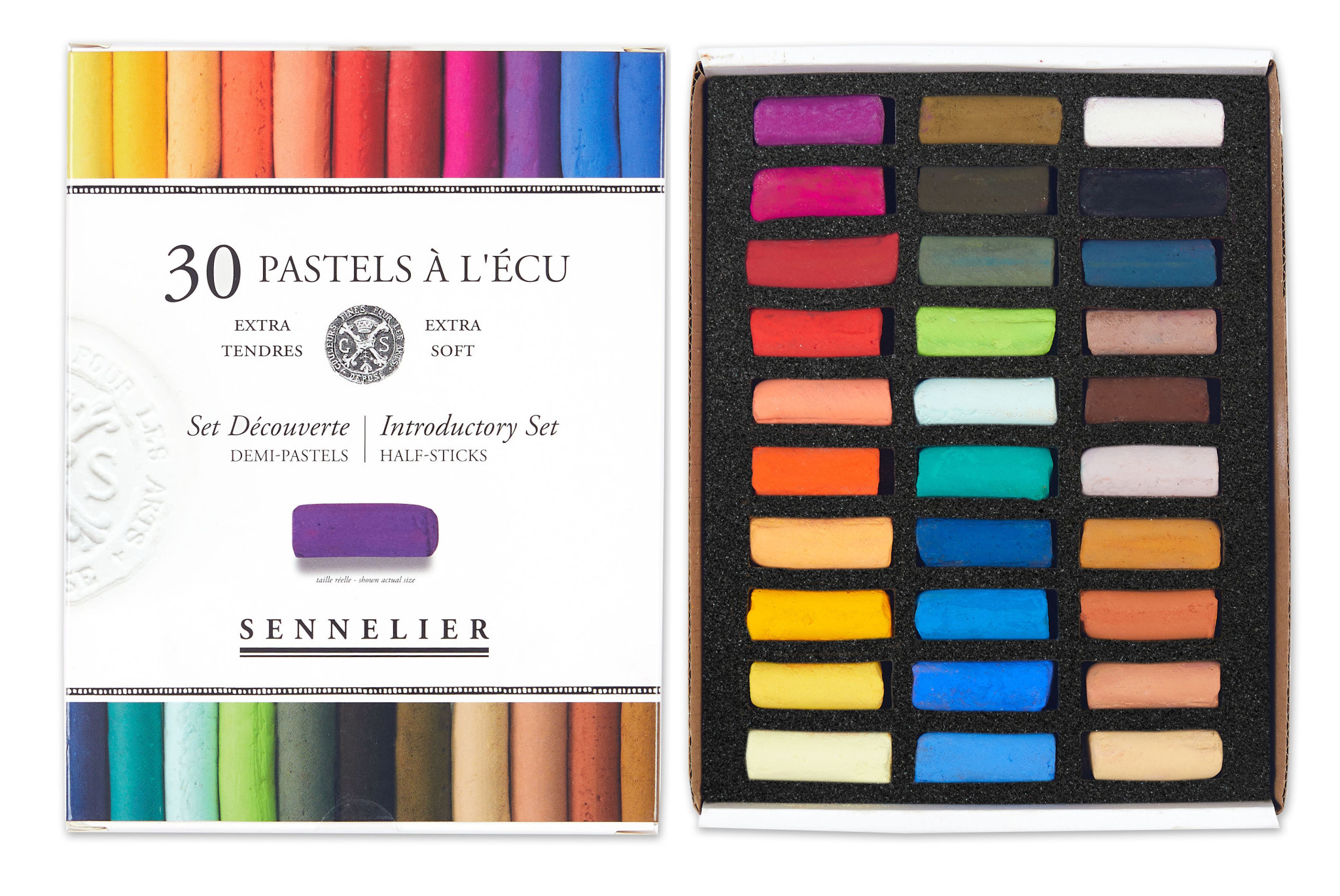 SENNELIER Boîte carton Pastel Ecu Assortis 30 Demi pastels