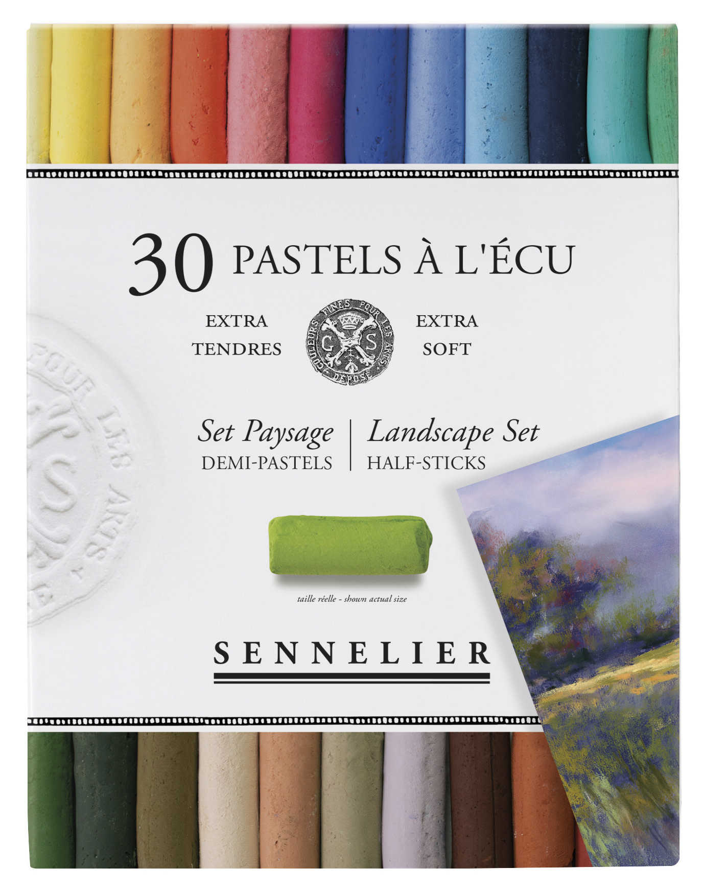 SENNELIER Boîte carton Pastel Ecu Paysages de campagne 30 Demi pastels