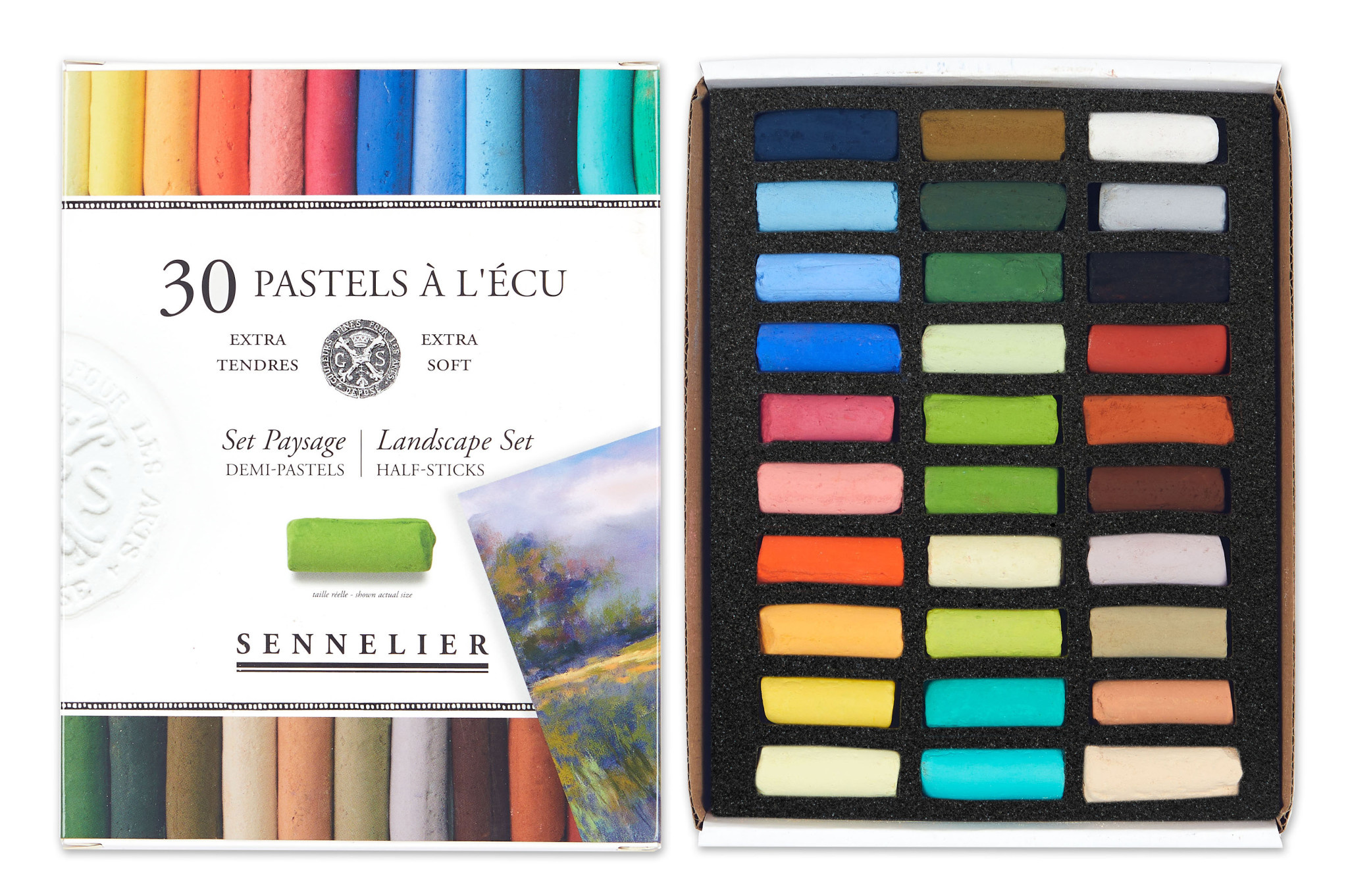 SENNELIER Boîte carton Pastel Ecu Paysages de campagne 30 Demi pastels