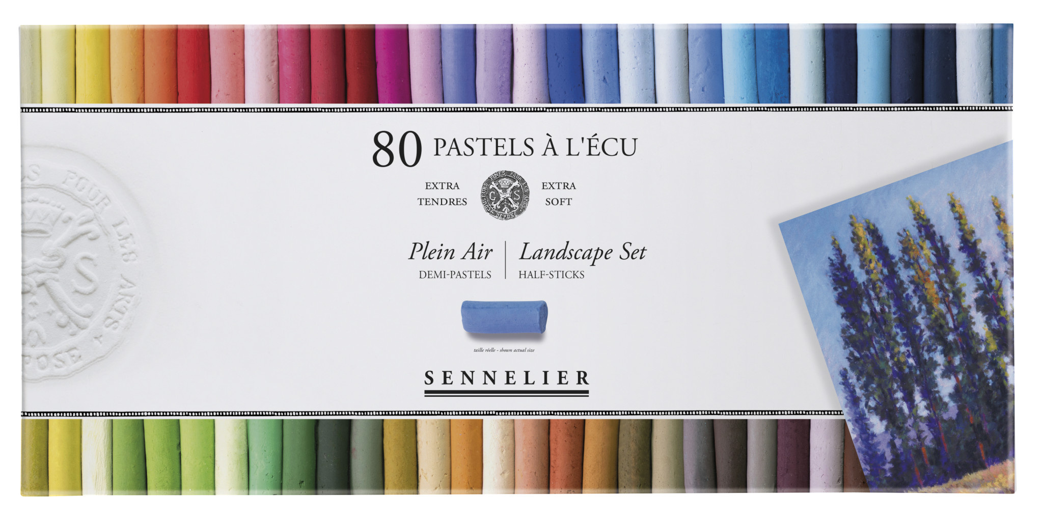 SENNELIER Boîte carton Pastel Ecu Plein air 80 Demi pastels