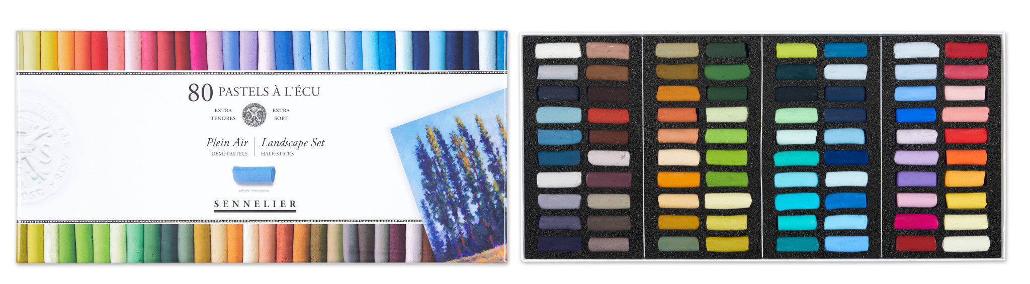 SENNELIER Boîte carton Pastel Ecu Plein air 80 Demi pastels