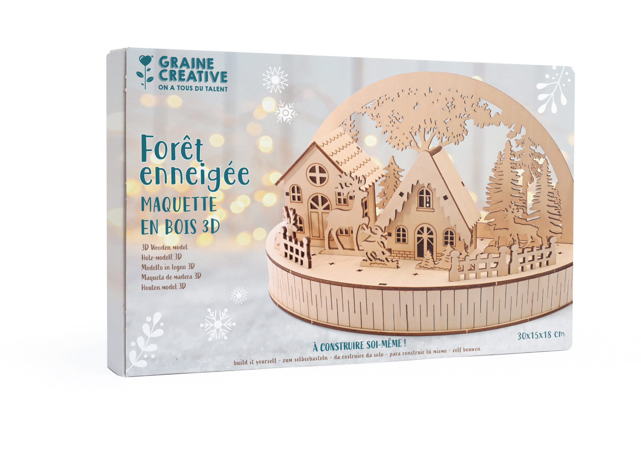 GRAINE CREATIVE Maquette Bois Decor Village 30*15*18 Renne