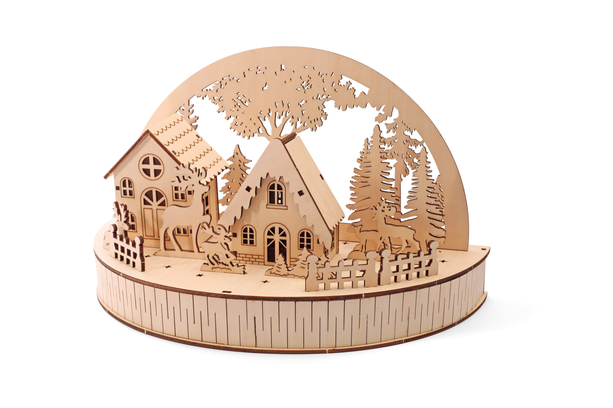 GRAINE CREATIVE Maquette Bois Decor Village 30*15*18 Renne