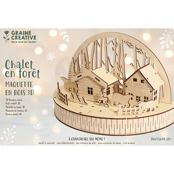 GRAINE CREATIVE Maquette Bois Decor Village 30*15*18 Ours