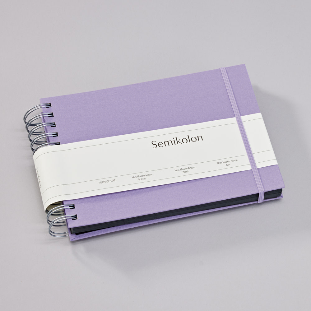 SEMIKOLON Album photos spiralé Mini Mucho Lilas pages noires 23x16cm